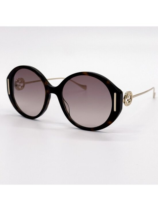 NEW GUCCI SUNGLASSES GG1202S 003 HAVANA/GOLD OVERSIZED WOMEN GUCCI EYEWEAR main image 6